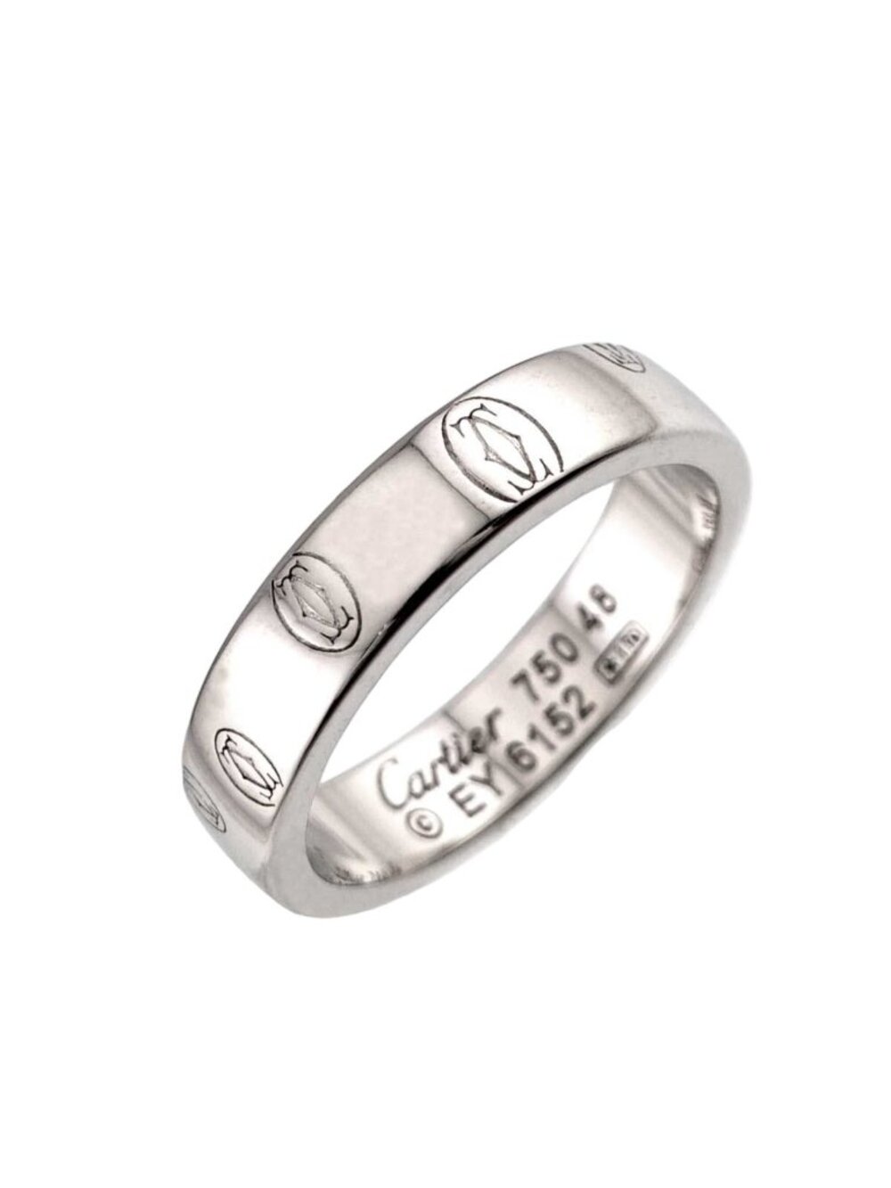 Cartier Happy Birthday SM 48 Ring 18k White Gold 750 Logo